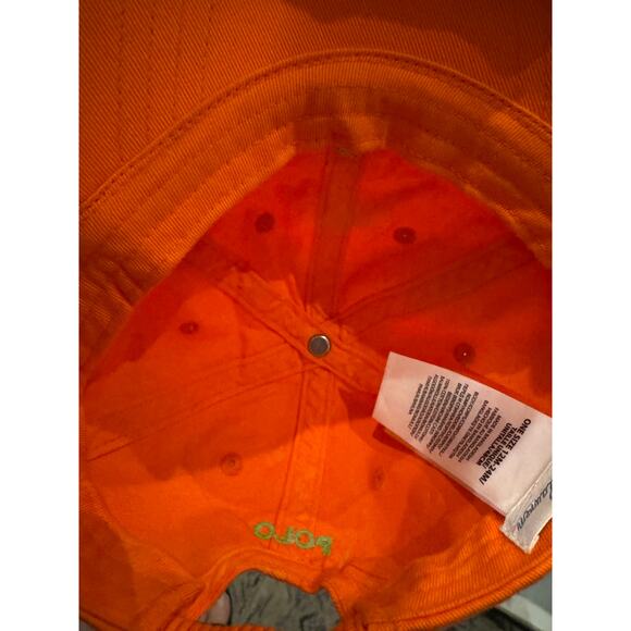 Polo Ralph Lauren Baby Toddler Orange Embroidered Pony Cap Hat 12M - 24M - Picture 3 of 4